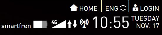 status sinyal baterai modem mifi