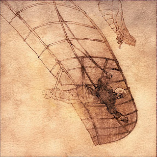 Abbas Ibn's first sketch of the theoretical Flying Machine.