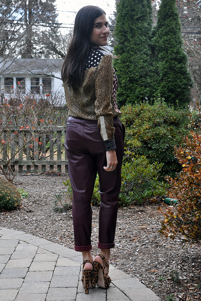 {outfit} Say Goodbye, Burgundy Leather Pants Closet Fashionista