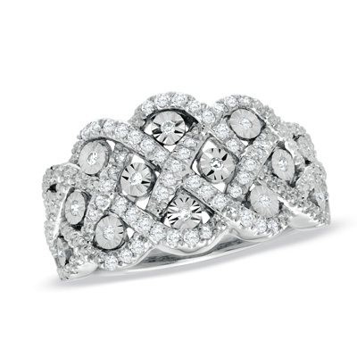 FashionHobbies: 1-3 CT. T.W. Diamond Weave Ring in Sterling Silver