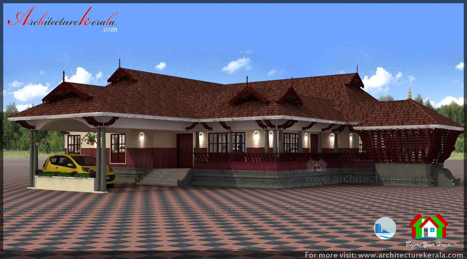 TRADITIONAL HOUSE  PLAN WITH NADUMUTTAM AND POOMUKHAM 