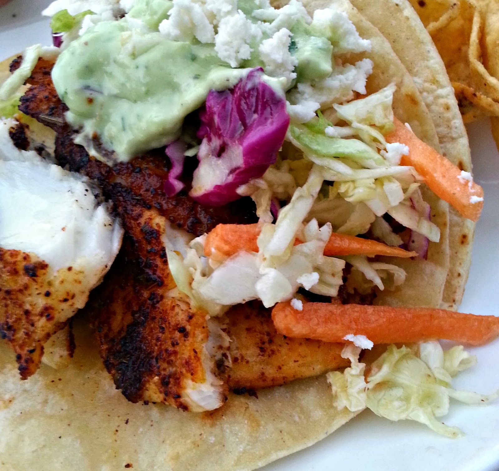 Southern Girl. City Swirl. Ancho Chili Rubbed Fish Tacos w/Lime Ginger