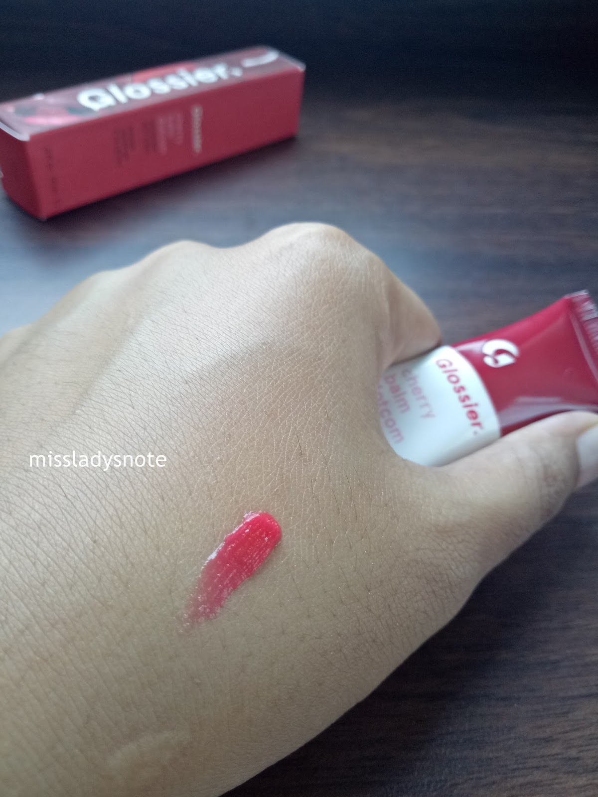 Review Glossier Cherry Balm Dot Com