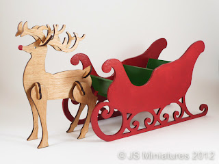 1/12th Rudolph & Sleigh painted kit 
