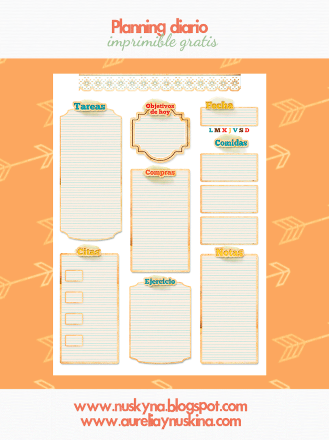 planning diario para descargar gratis y muchos más imprimibles