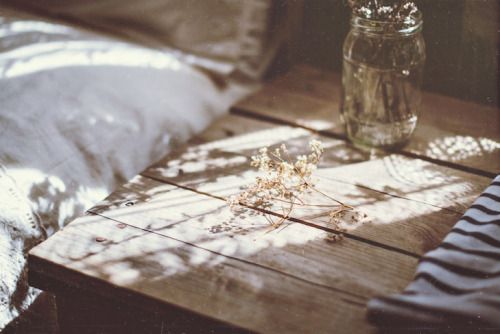 Slow Living vignette with rustic wood and dappled light - found on Hello Lovely Studio