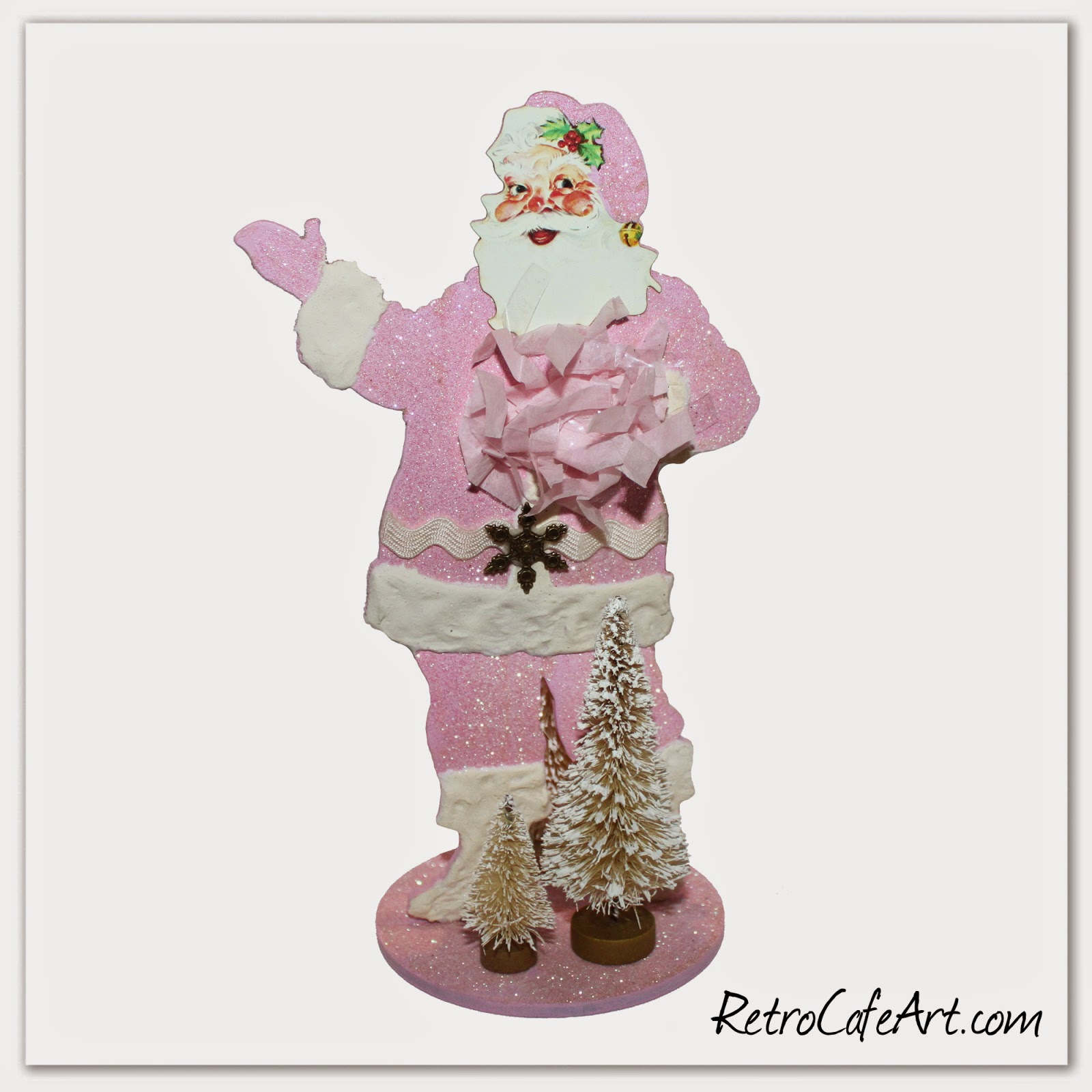Retro Café Art Gallery: Vintage Pink Santa Tutorial