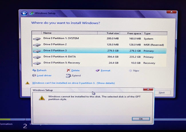 KOMPUCER Cara Mengatasi Windows Can Only be Installed to GPT Disks