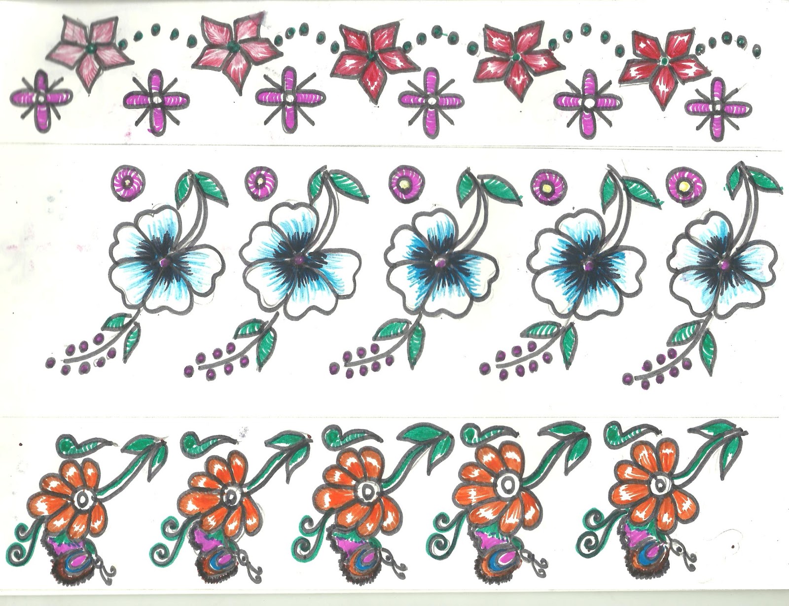 Art N Craft Border Designs for saree, table cloth and bed sheet