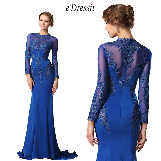 eDressit Long Sleeves Lace Evening Dress Formal Gown