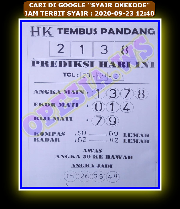 1 New Message Kode Syair Hongkong 23 September 2020 Forum Syair Togel Hongkong Singapura Sydney