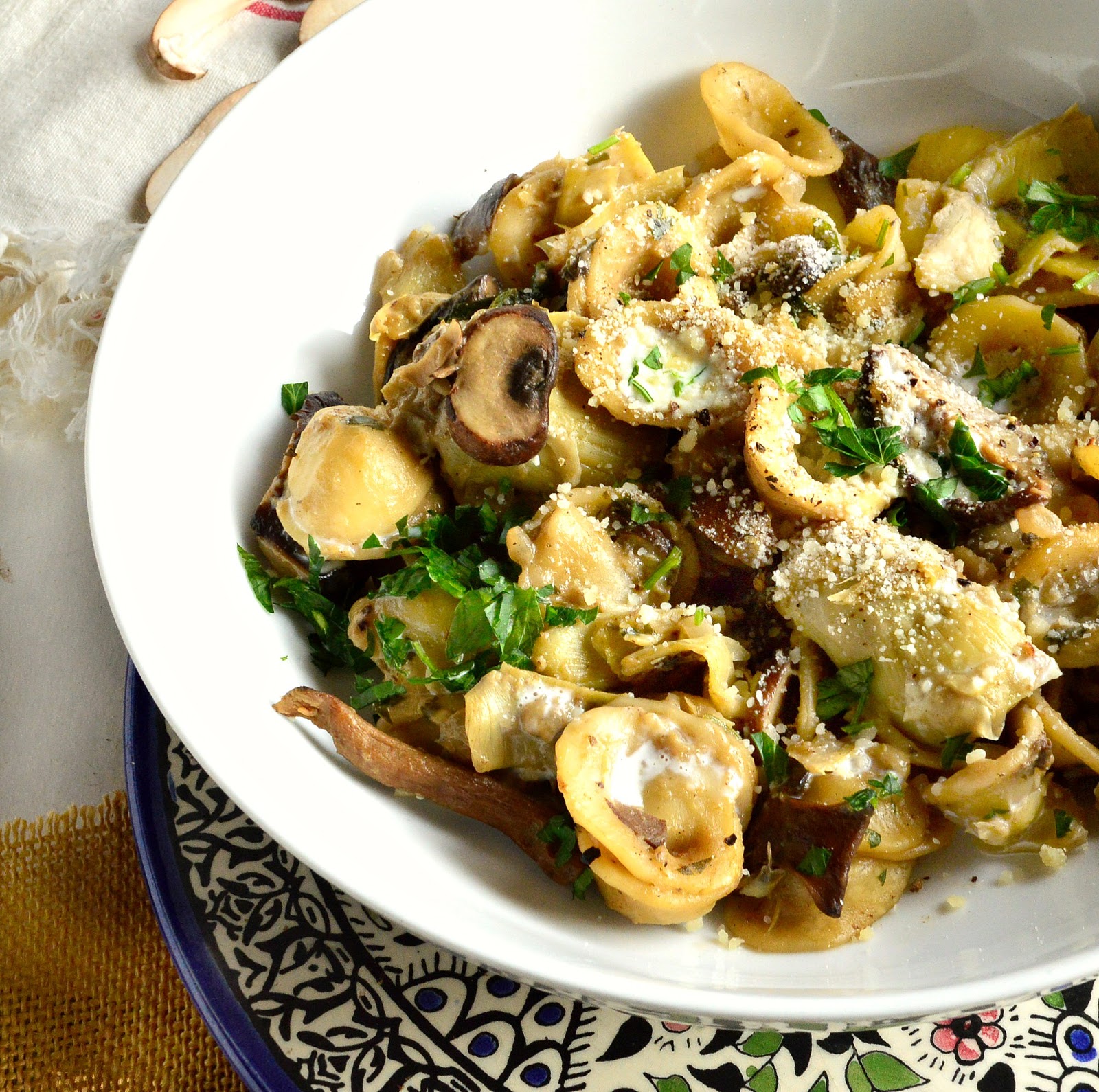 This is How I Cook One Pot Pasta with Artichokes, Mushrooms and Cheese