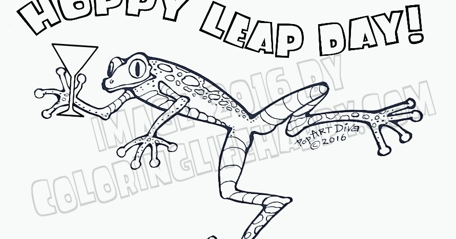 Coloring Life Happy: Leaping Frog Coloring Page Freebie for Leap Day