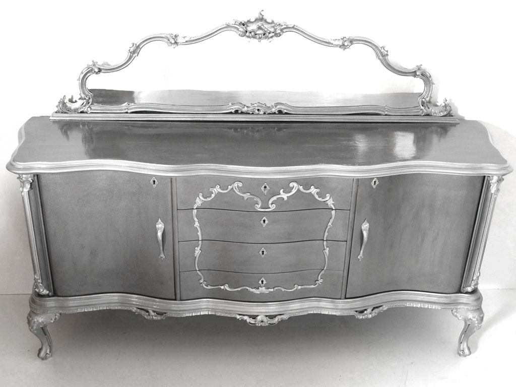 Credenza new barocco myartistic laccata argento