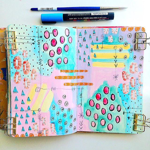 sketchbooks, Samantha Russo, Mixed Media, Sketchbook Conversations, My Giant Strawberry