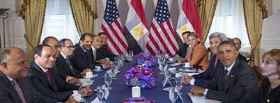 نيويورك : أوباما لنظيرة  المصري عبد الفتاح السيسي - مصر مفناح الأمن القومي الأمريكي بالشرق الأوسط 