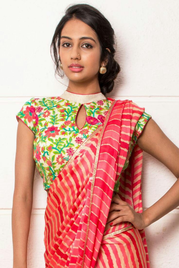classy floral blouse design