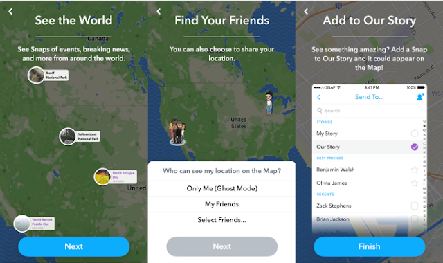 سناب شات تطلق ميزة جديدة لمشاركة المواقع Snap Map سناب شات تطلق ميزة جديدة لمشاركة المواقع Snap Map