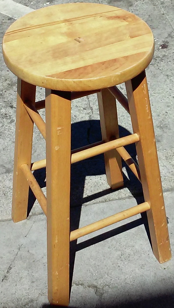 UHURU FURNITURE & COLLECTIBLES SOLD 24" Tall Wooden Stool 10
