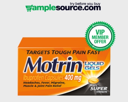 Samplesource VIP Free Sample Motrin Samplesource VIP Free Sample Motrin