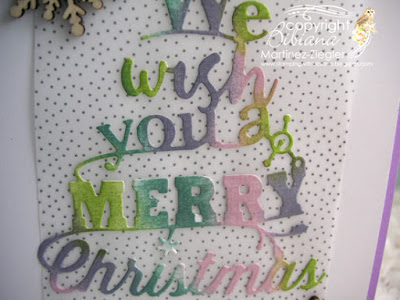 how to color die cuts merry card detail