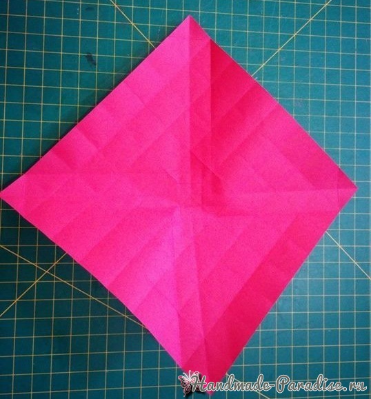 Коробочка РОЗА из бумаги в технике оригами. Мастер-класс (14)