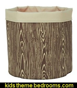 Reversible Canvas Floor Bin Round Woodgrain Reversible Canvas Floor Bin Round Woodgrain