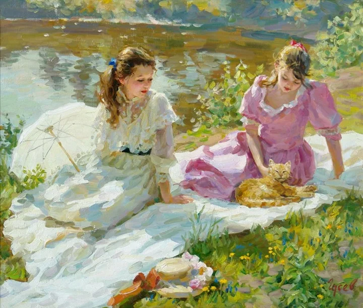 Vladimir Gusev 1957 | Russian Plein-air Figurative painter 