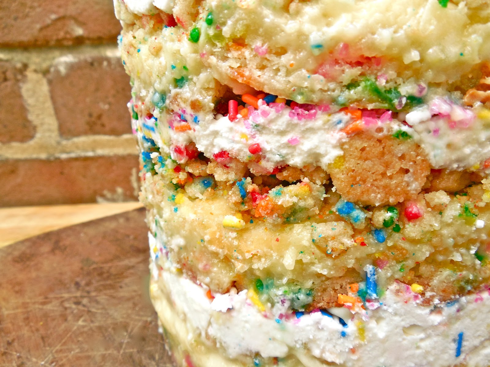 Haute + Heirloom “Momofuku Style” Gooey Butter Funfetti Layer Cake