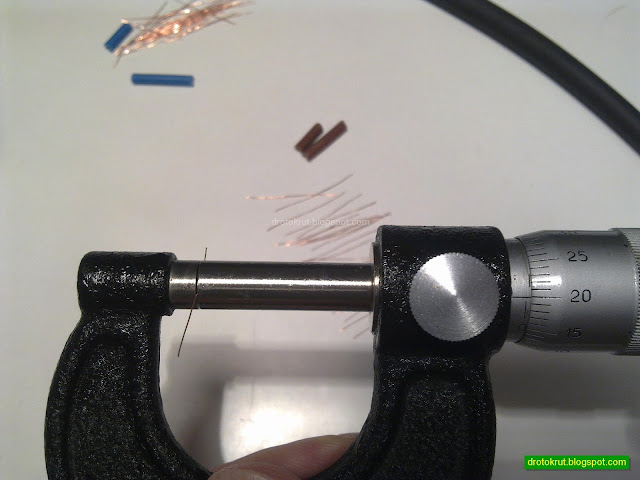 Замер проволоки из жилы гибкого кабеля КГт сечением 1 мм2