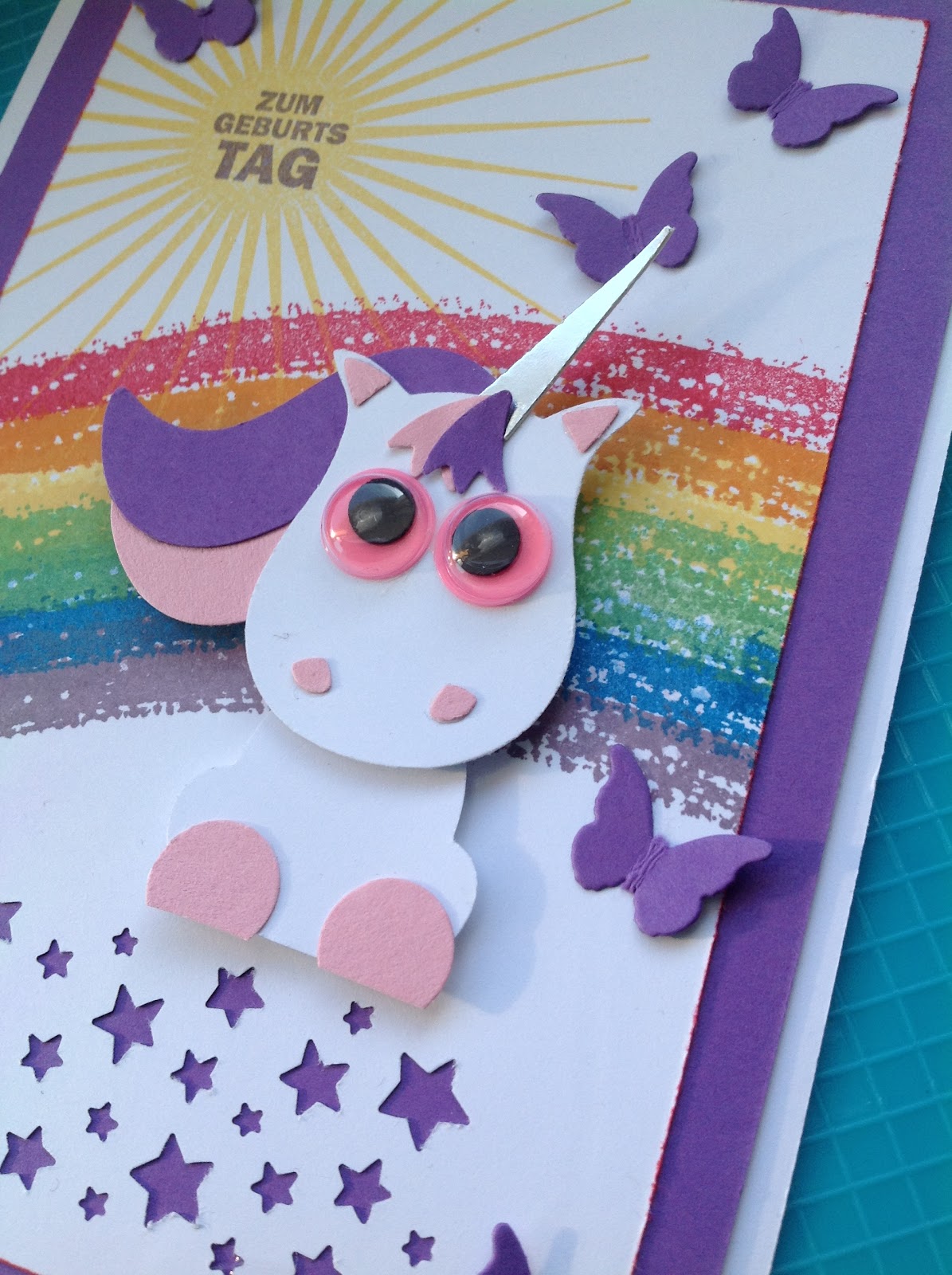 Stempelmädels: Geburtstagskarte "Einhorn"
