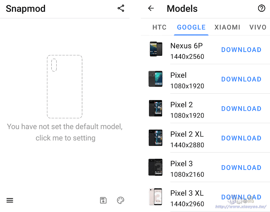 Snapmod 手機螢幕截圖添加裝置外框