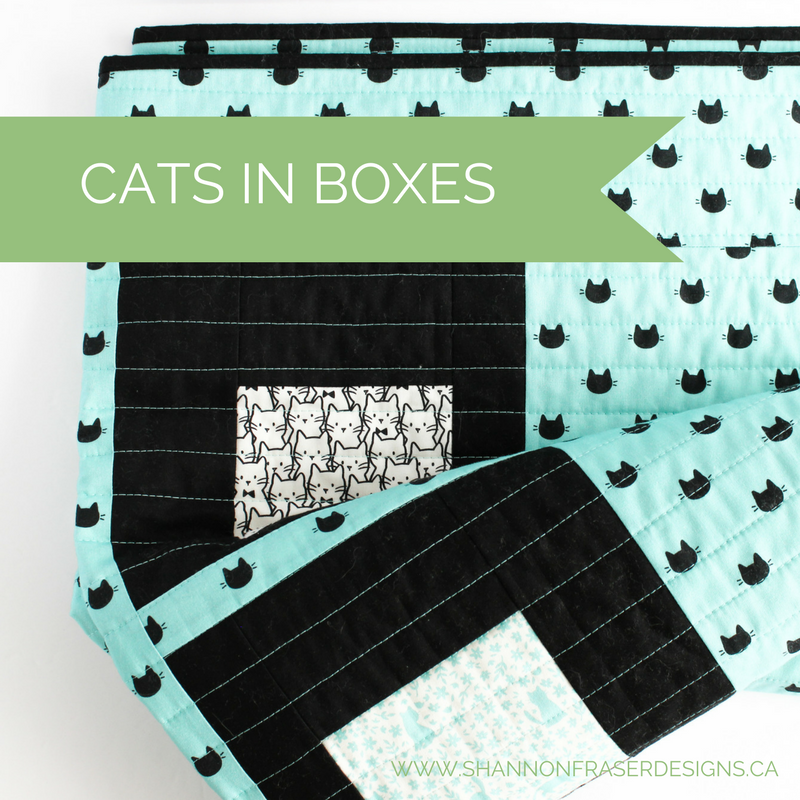 Shannon Fraser Designs Cats in Boxes Quilt Meow Collection Camelot
