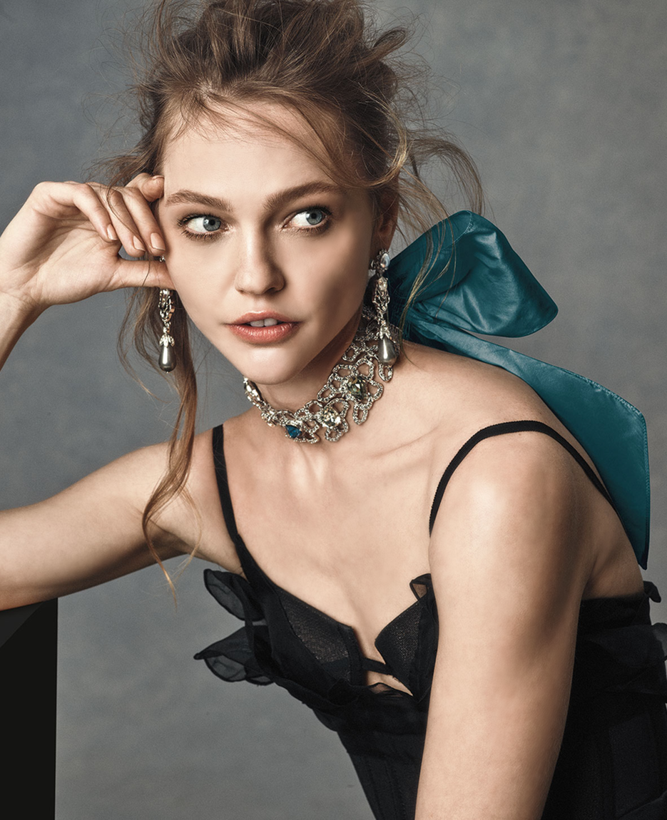 Oscar de la Renta Pavé Crystal Choker w/Silk Bow, Blue