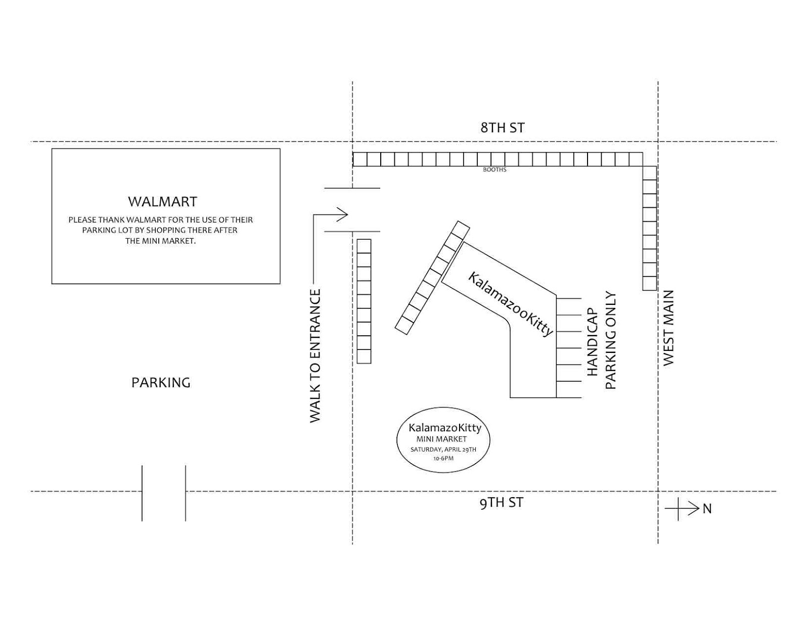 then walk toward the back of walmart until you see our entrance it is fast and easy and eliminates the need to walk along west main and 9th street then walk toward the back of walmart until you see our entrance it is fast and easy and eliminates the need to walk along west main and 9th street