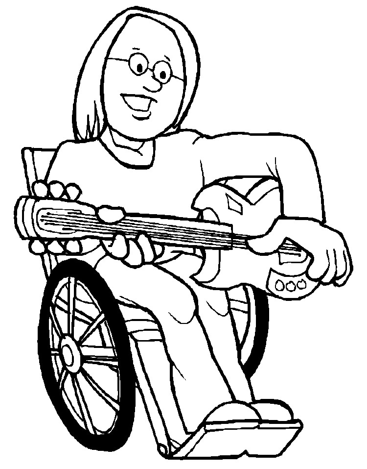Family, People and Jobs Coloring Pages: People With Disabilities
