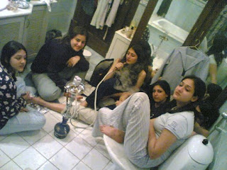 smoking girls in washroom | college desi girls |