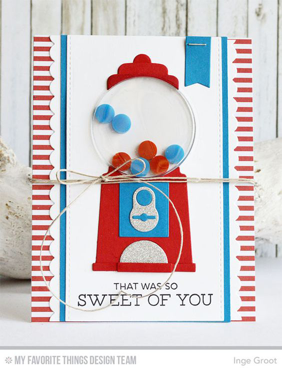 Sweet of You Card by Inge Groot featuring the Gumball Greetings Card Kit #mftstamps