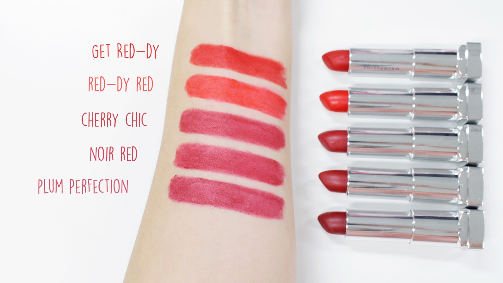Maybelline The Powder Mattes Red Shades Swatches | www.bigdreamerblog.com Maybelline The Powder Mattes Red Shades Swatches | www.bigdreamerblog.com