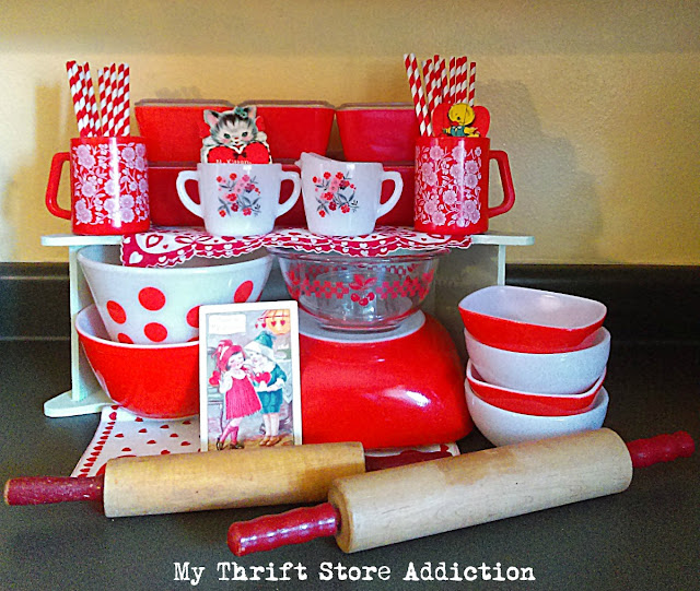 whimsical vintage kitchen valentine vignette 