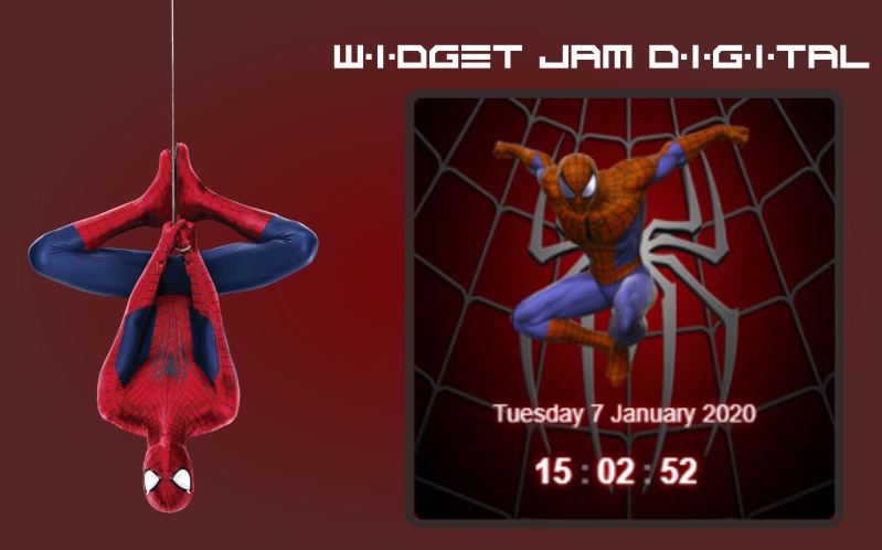 Cara Membuat Widget Blogger Jam Digital Spiderman