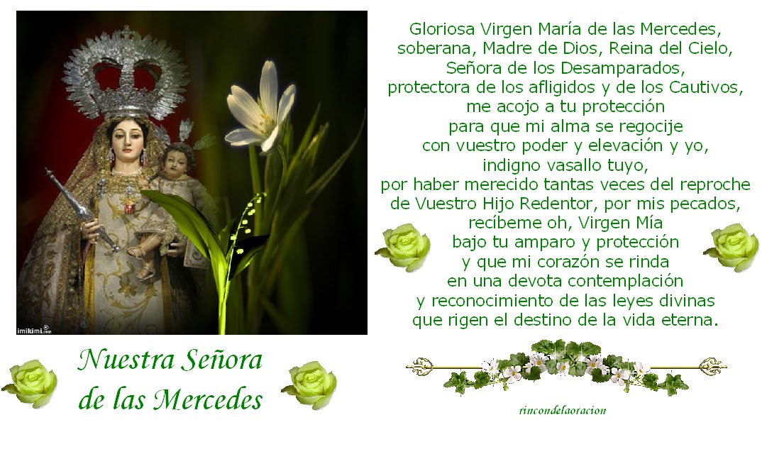 Oracion a nuestra senora de las mercedes