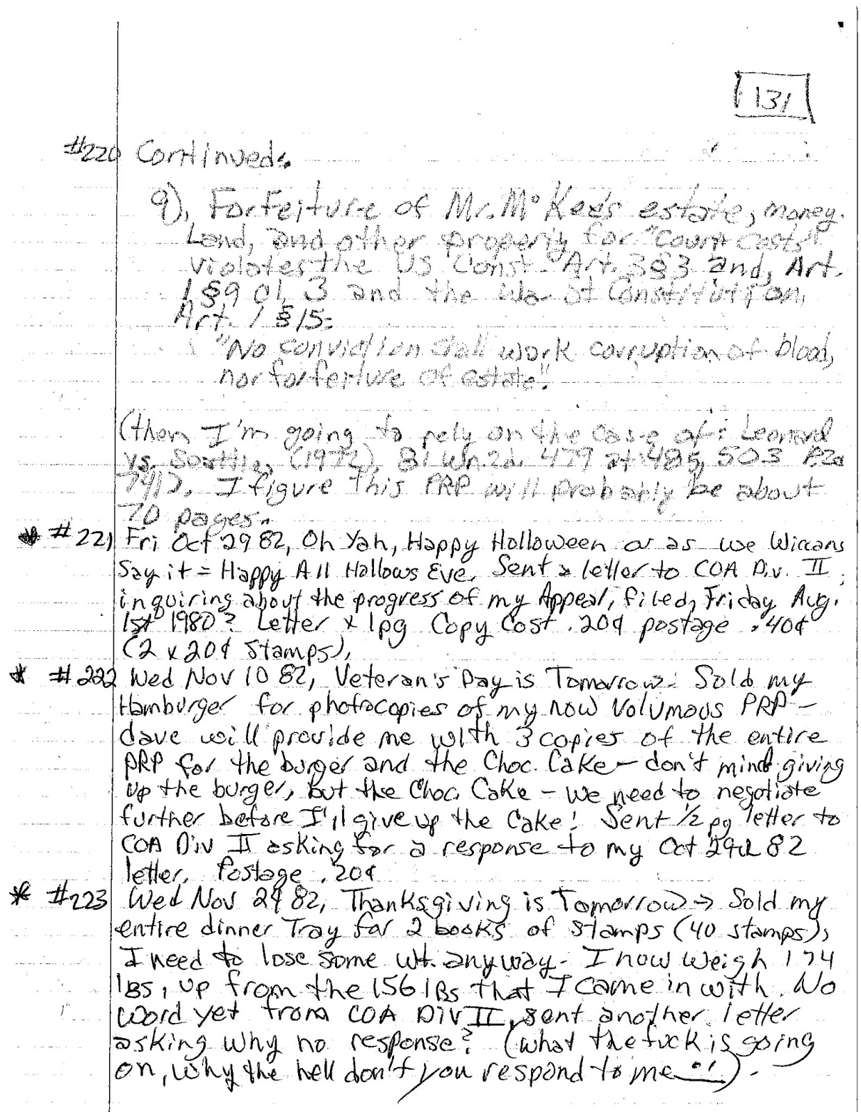 In Birdy's Eyes:: Handwritten 30 Year Daily Prison Log