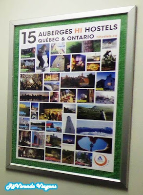 Quadro com os hostels de Ontario e Quebec