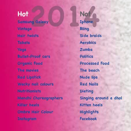What's hot and what's not for 2014 in Pakistan