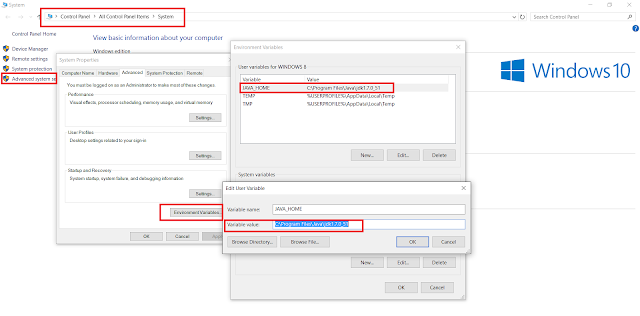 How to set JAVA_HOME and PATH in Windows 10