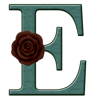 Abecedario Verde Azulado con Rosas Corintas. Blue-Green Alphabet with Maroon Roses. Falta la L.