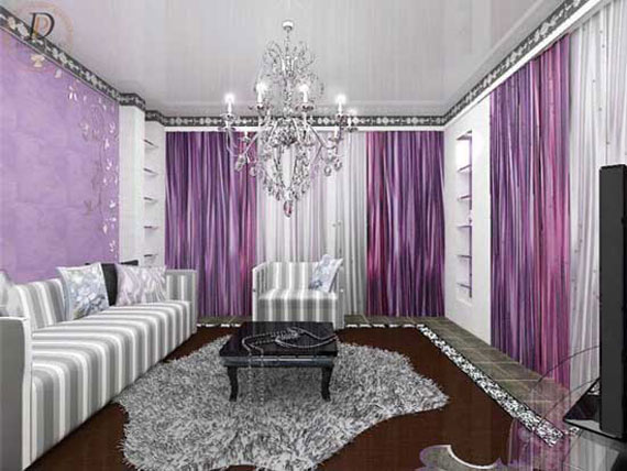 The Elegance of Purple Living Room Concept