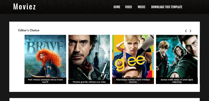 Moviez Free Blogger Template