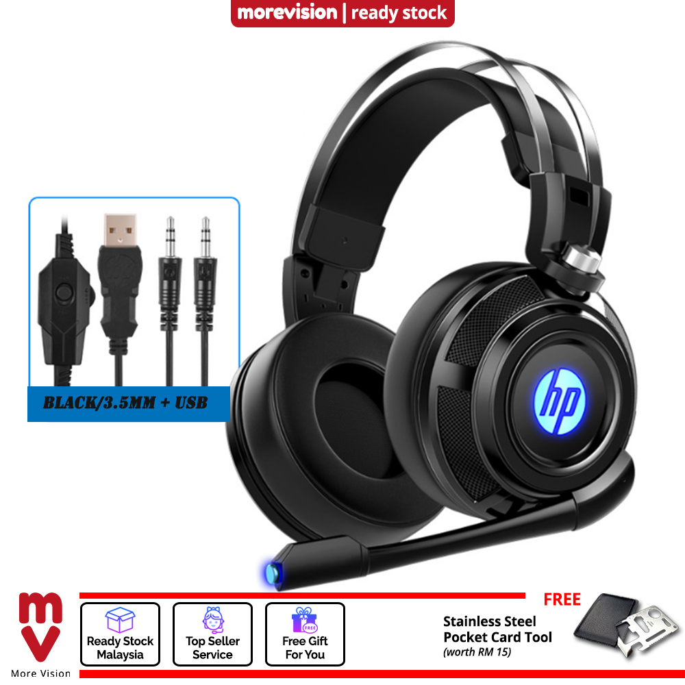 HP H200 Gaming Headphone with LED Headset Comfortable OverEar Earphone